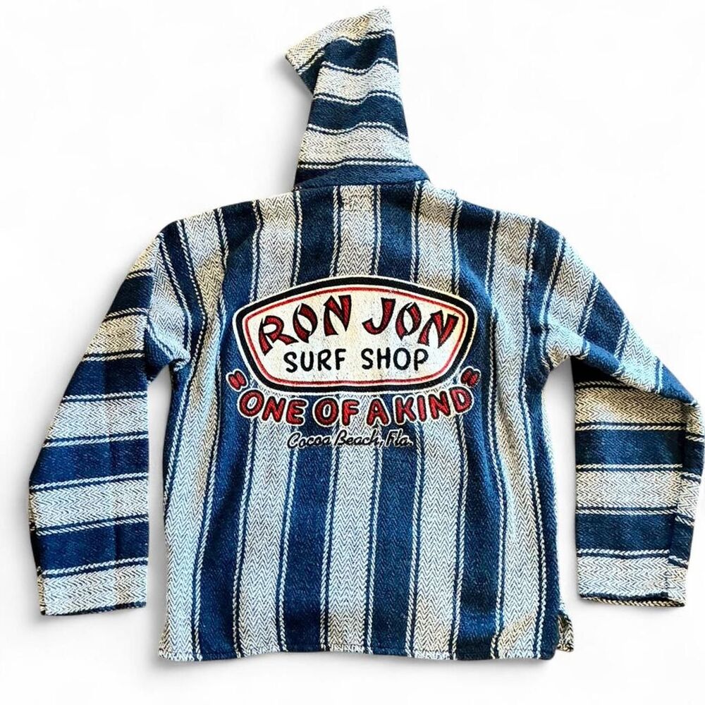 Ron-jon-surf-shop Men's Blue and White Hoodie